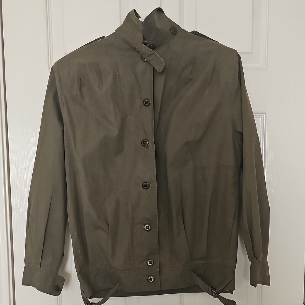 Vintage 80's Norman Todd CA Military Utility Jacket Olive Green Medium - Picture 11 of 13